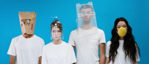 people with diy masks